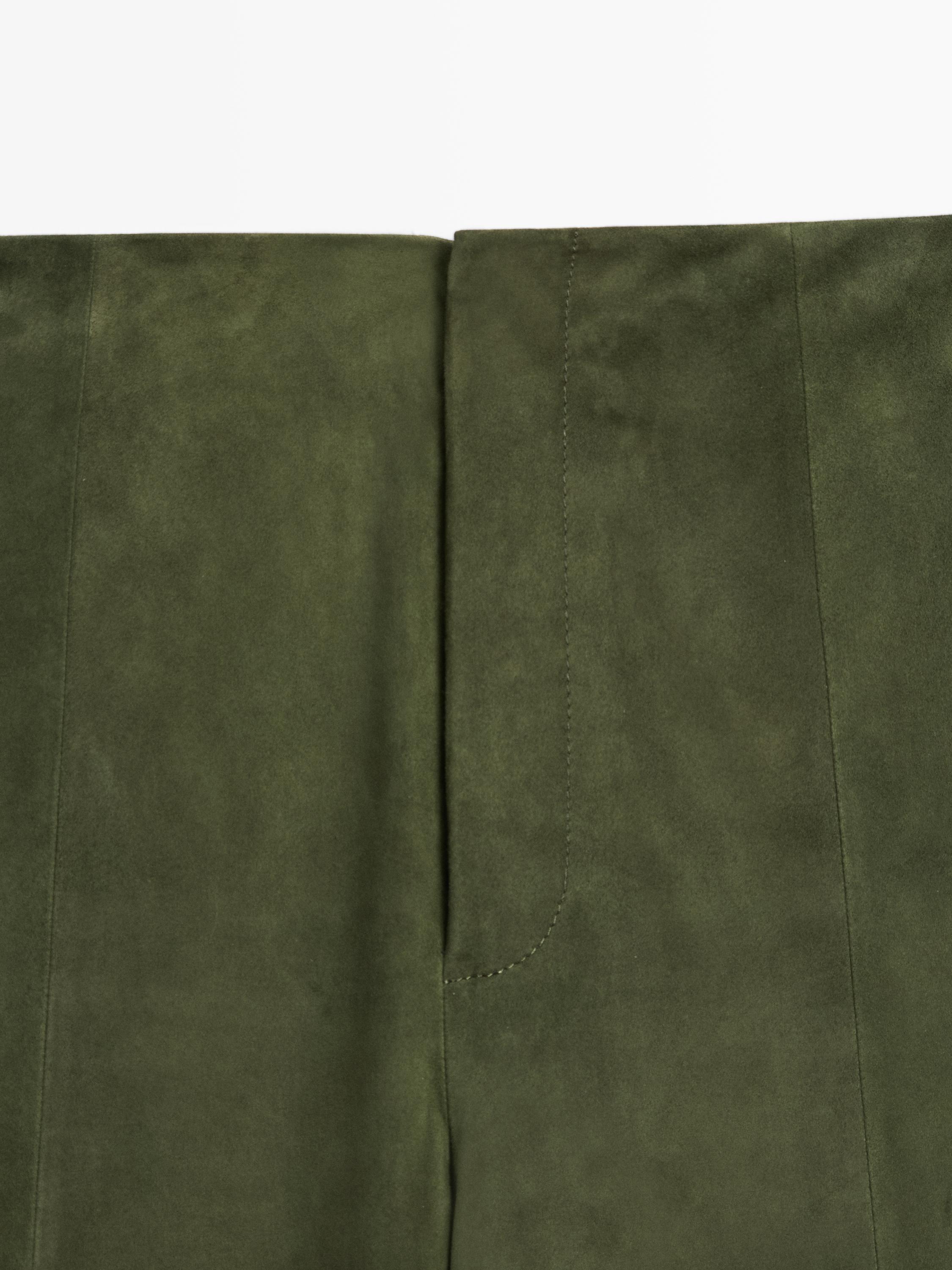 Suede leather wide-leg trousers - STUDIO